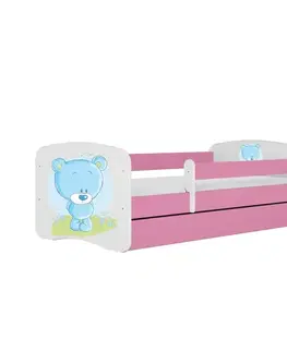 Postele pre dievčatá Detská Posteľ. Babydreams+Sz+M Ružová 80x160 Medveď Mod