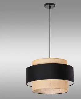 Lampy do obývačky Závesné svietidlo W-1204/1-40 JUTE/BLACK LW1