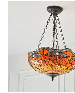 Svietidlá Endon 64076 - Luster na reťazi Tiffany DRAGONFLY 3xE27/60W/230V priemer 41 cm 64076