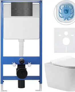 Záchody CERANO - Kompletný WC set Profi/Felci - biela lesklá - WC tlačidlo Line/Tmavosivá - predstenová inštalácia - 52,5x36 CER-8050BD84329