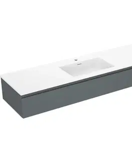 Kúpeľňový nábytok MEXEN/S - Orio kúpeľňová skrinka 160 cm s umývadlom Otis, 1 šuplík, grafit mat/biela mat 91A10-16023-1-BF66-W18M01