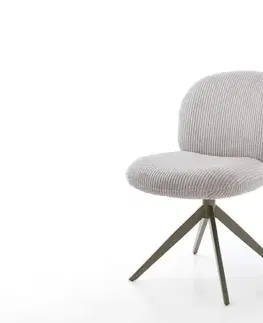 Jedálenské stoličky DELIFE Jedálenská stolička Nube-Flex manšester strieborno-šedá krížová podstava široká titánová farba 360° otočný vrecková pružina