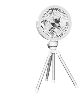 Ventilátory  Nabíjací stolný látor s LED osvetlením 8W/3,7V 2400 mAh biela PRDF0556
