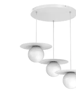Svietidlá  Závesný luster na lanku FLAT 3xE27/15W/230V biela 9624
