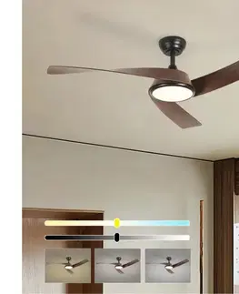 LED osvetlenie ZE - LED stropný látor AERYS LED/24W/230V Wi-Fi Tuya čierna/orech + diaľkové ovládanie ZEV044