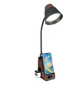 Lampy  08999L - LED+CCT stmievateľná stolná lampa s bezdrôtovým nabíjaním QI IDEAL LED/8W/230V hnedá 08999L