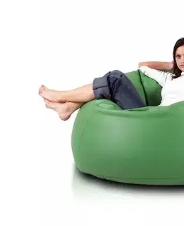 Sedacie vaky a kocky Sedací vak guľa Maxi ekokoža TiaHome - Zelená