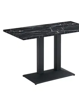 Jedálenské stoly KONDELA Rinaldo Typ 2 jedálenský bistro stôl 120x60 cm čierny mramor / čierna