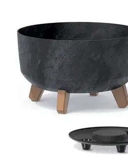 Kvetináče a truhlíky NABBI DGRL300LE plastový kvetináč na nožičkách 28,5 cm antracit