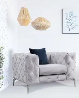 Kreslá Kreslo ušiak Como - Light Grey