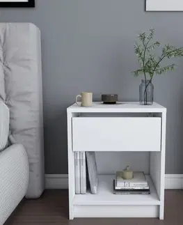 Nočné stolíky Nočný stolík Sheridan - White