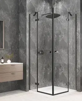 Sprchové dvere POLYSAN - GLOBE GUN METAL štvorcová sprchová zástena 1000x1000, rohový vstup, číre sklo GB5010GM