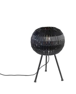 Stolné lampy Moderná trojnohá stolná lampa čierna - Zoë