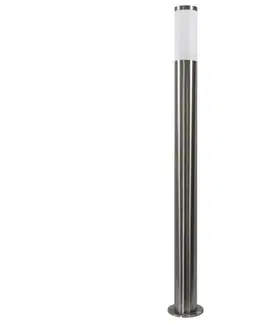LED osvetlenie  LED stmievateľná vonkajšia lampa LIVIA 1xE27/6W/230V 100 cm IP44 strieborná SA0464+AI0042