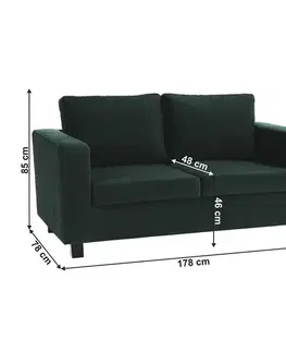 Sedacie súpravy KONDELA Luana trojsedačka smaragdová