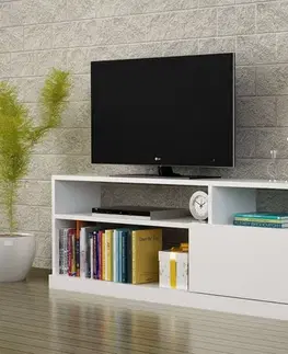 TV stolíky DOLANY škandinávsky TV stolík, biela