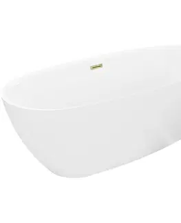 Vane MEXEN/S - Luvo Slim voľne stojaca vaňa 170 x 75, biela, sifón a prepad zlatá 52801707500-50
