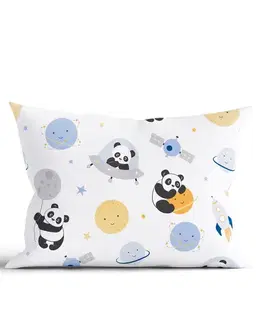 Dekoračné obliečky MKLozkoviny.sk Bavlnená obliečka na vankúš Renforcé 40 × 60 cm – Vesmírna panda-  -
