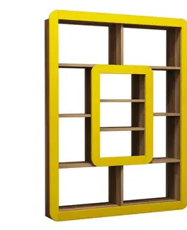 Knižnice Knižnica Orkide - Walnut, Yellow