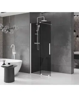 Sprchové dvere MEXEN/S - Velar Sprchová zástena posuvná Walk-in 110 x 200, grafit 8 mm, biela 871-110-000-43-20
