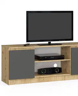 TV stolíky Dizajnový TV stolík ROMANA140, dub Artisan / grafit