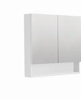 Kúpeľňový nábytok Zrkadlová skrinka SAT Cubeway 80x14x72 cm lamino biela lesk GALCU80BL GALCU80BL
