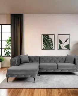 Sedacie súpravy Rohová sedacia súprava / Rohová pohovka Como Eco Left - Anthracite, Black
