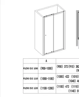 Sprchovacie kúty H K - Flexi B2 100 posuvné sprchové dvere rozmer 90-100 FLEXIB2100