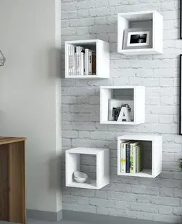 Bytové doplnky a dekorácie Nástenná polica Box - White