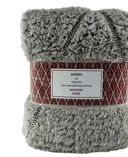 Ozdobné prikrývky Deka Sherpa 130x160 sivý Merkury Home