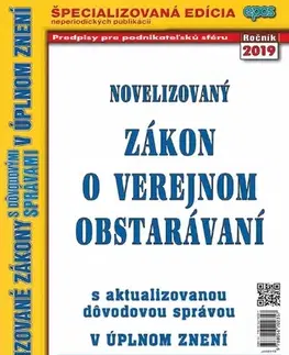 Zákony, zbierky zákonov Novelizovaný zákon o verejnom obstarávaní 1 2019