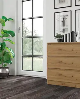 Komody a skrinky Zásuvková komoda WALMA M3, dub artisan