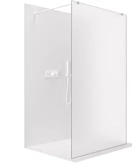 Sprchové dvere CERANO - Sprchová zástena Walk-in Onyx Duo Ľ/P - 8 mm - hranatá vzpera - biela matná, mliečne sklo - 70x200 CER-8050BD1854