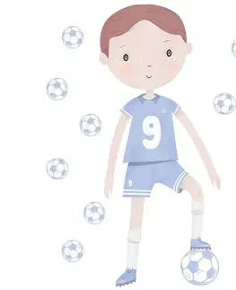 Samolepiace dekorácie Bayo Samolepka na stenu Futbalista, modrá