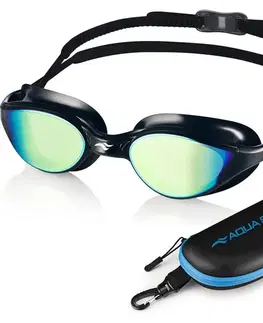 Plavecké okuliare Aqua Speed Vortex Mirror Black/Blue/Rainbow Mirror
