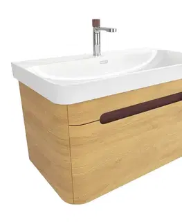 Kúpeľňový nábytok Kúpeľňová skrinka s umývadlom SAT Fusion 77,5x43x45 cm dub medový mat SATFUSION80DMUBA SATFUSION80DMUBA