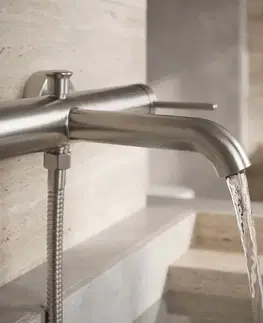 Kúpeľňové batérie REA - Vaňová nástenná batéria Rivo Brush Nickel REA-B7506