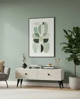 TV stolíky TV stolík Mona 120 - White, Travertine