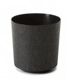 Kvetináče a truhlíky Kinekus Kvetináč plastový priemer 290 mm, GAMA, textil, čierny, výška 200 mm