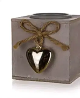 Bytové dekorácie Kovová Sviečka Heart Prírodné Drevo 63917632