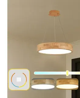 Svietidlá BRILAGI - LED luster na lanku FALCON WOOD LED/30W/230V 3000/4000/6000K 45 cm drevo BRI533