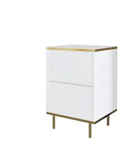 Nočné stolíky Nočný stolík Imaj - White, Gold