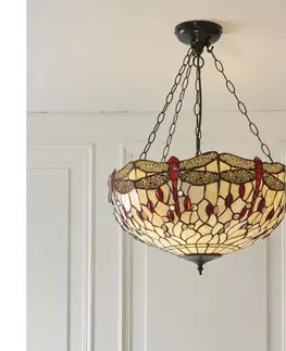 Svietidlá Endon 112251 - Závesný luster na reťazi Tiffany DRAGONFLY 3xE27/60W/230V priemer 50 cm 112251