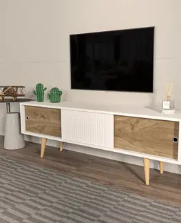 TV stolíky TV stolík Ecrin - White, Walnut