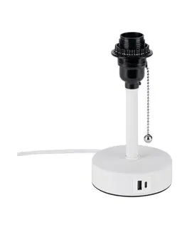 Lampy BRILAGI - Stolová lampa s USB portom TABLON 1xE27/25W/230V biela BRI590
