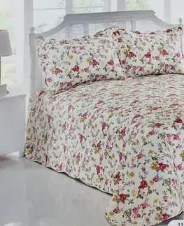 Prehozy Prehoz bavlnený Vintage rose TiaHome - 140x220cm + 1ks 50x70cm