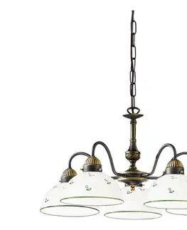 Svietidlá Kolarz 731.85.20 - Luster na reťazi NONNA 5xE27/75W/230V zelená 731.85.20