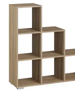 Regály Regál schody 3x3 Dub Sonoma