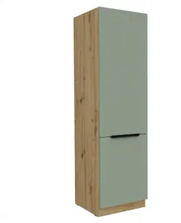Kuchynské dolné skrinky KONDELA Arsany 60 DK-210 2F potravinová skriňa aquamarine / dub artisan