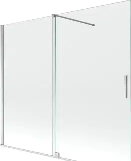 Sprchové dvere MEXEN/S - Velar Dvojkrídlová posuvná vaňová zástena 180 x 150, transparent, chróm 896-180-000-01-01